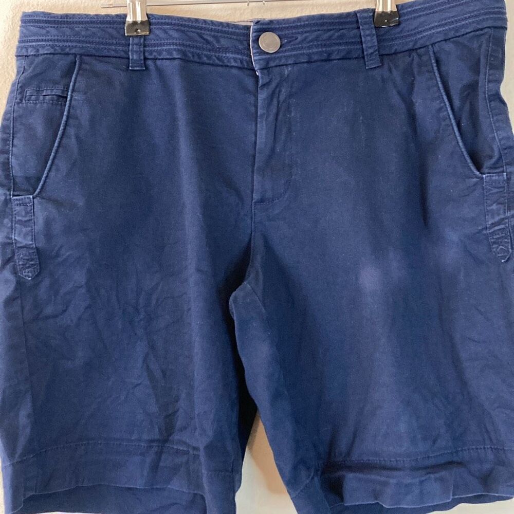 Natural Reflections Navy Blue Chino Shorts Womens Size‎ 12 Stretch Cotton Casual - Picture 2 of 10
